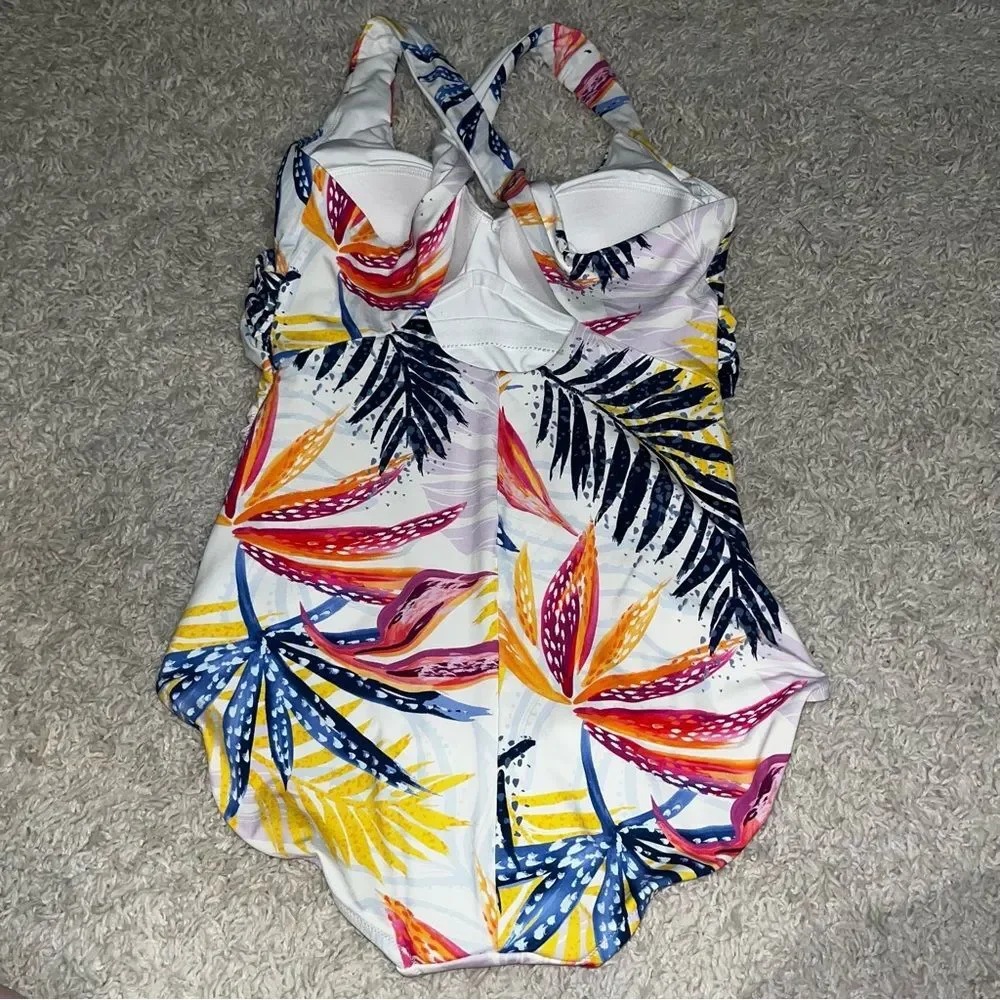 Calia Floral one piece bathing suit size 12